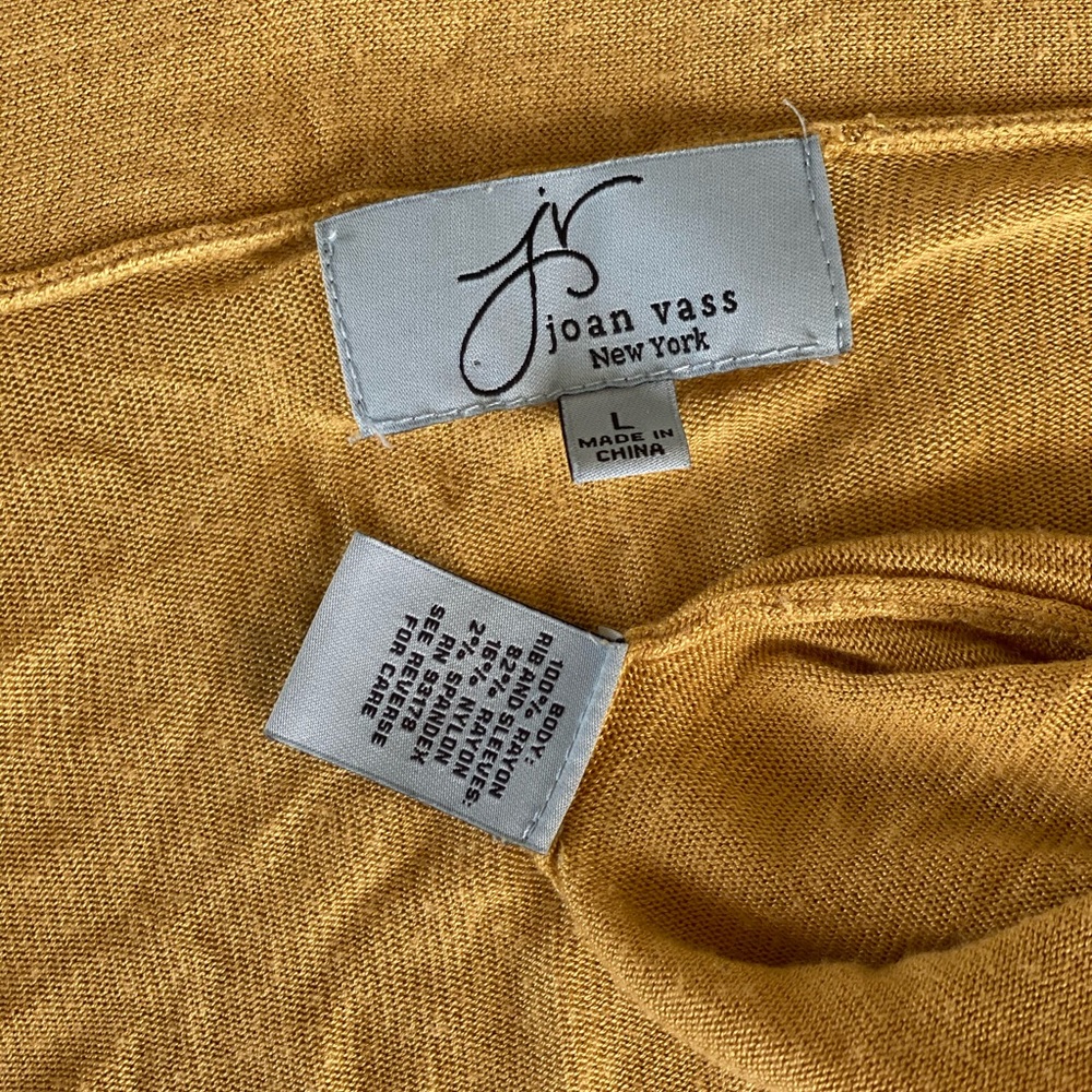 Golden Knit Open Front Cascading Cardigan Sweater - Picture 4 of 4